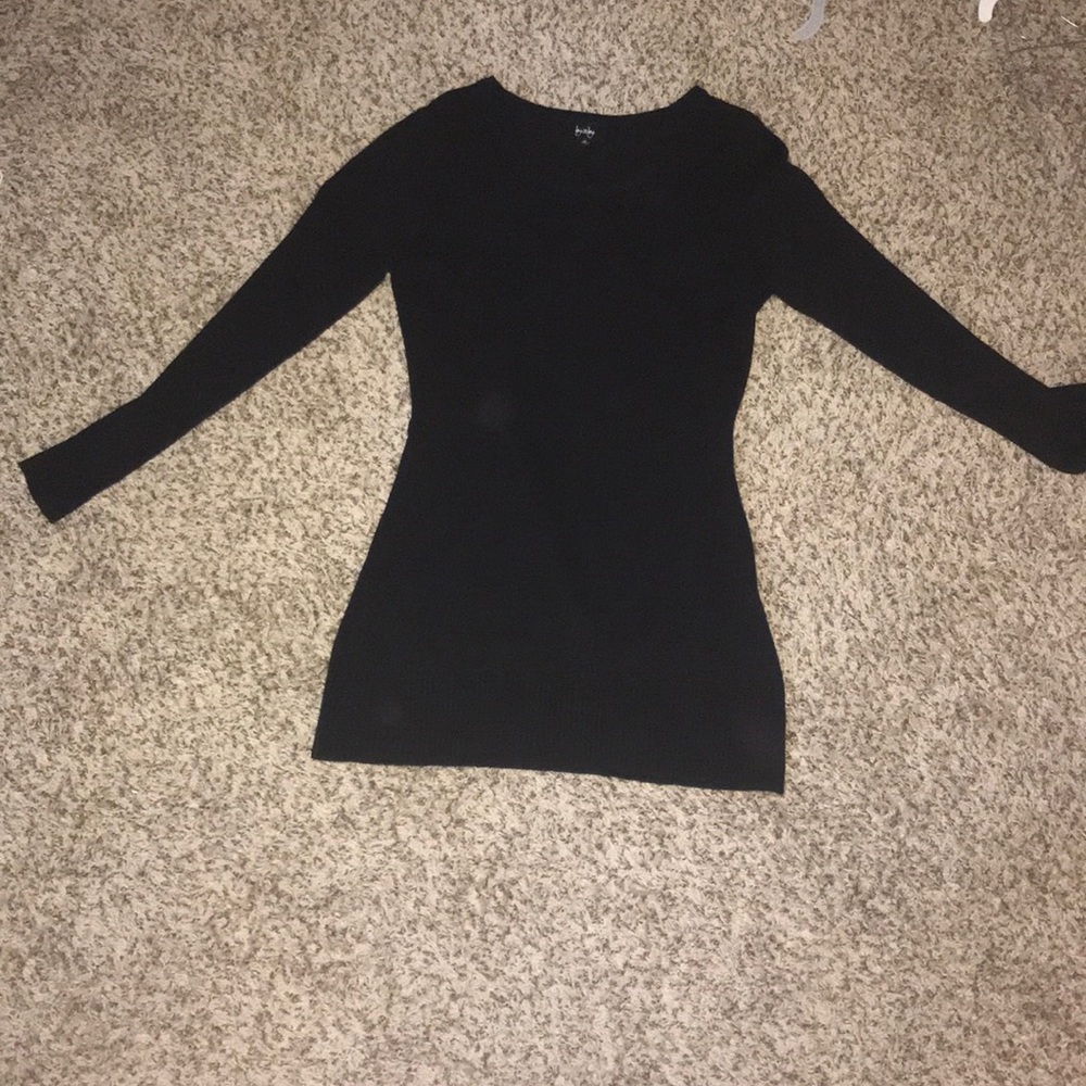 Long sleeve kids black dress